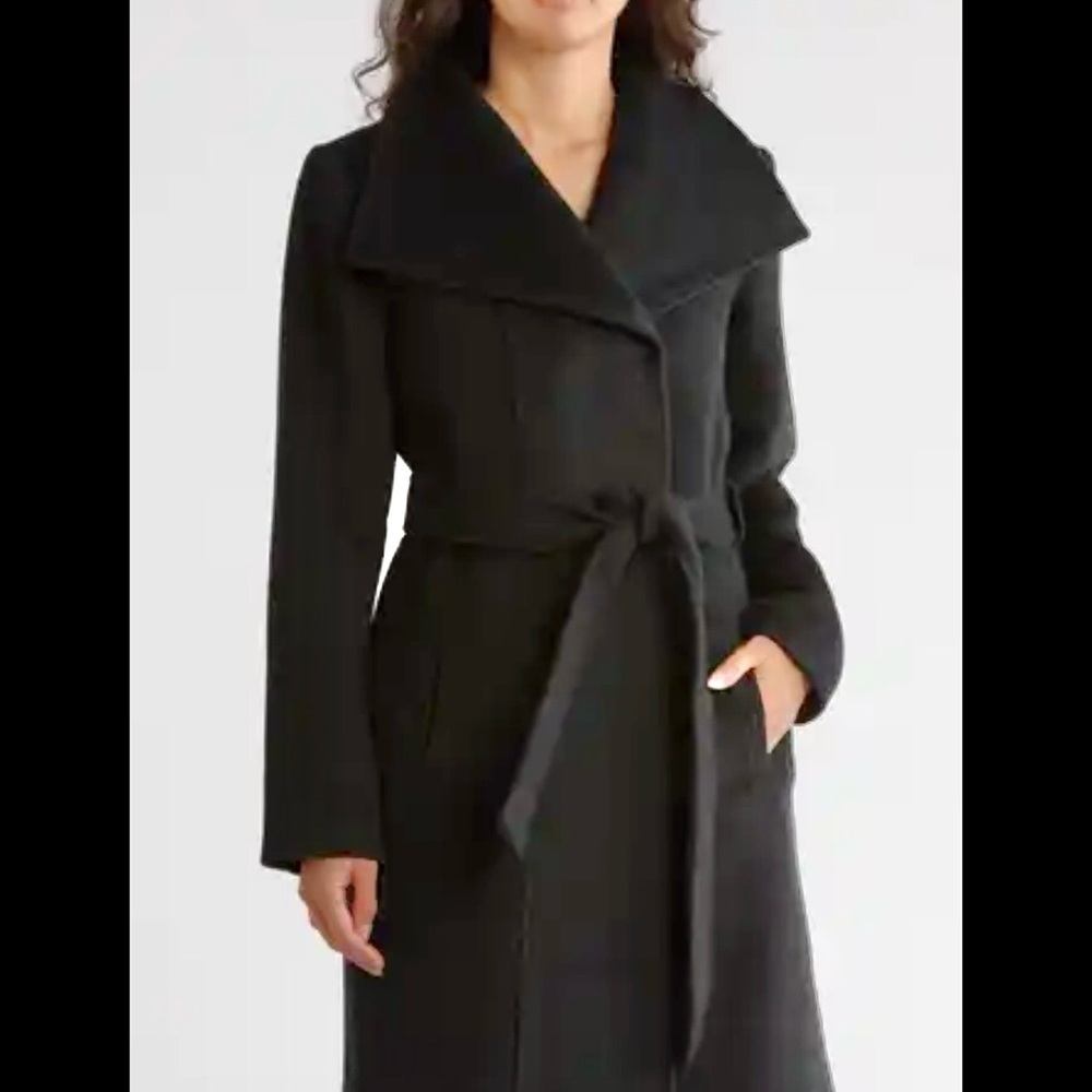 Black trench coat winter coat black business coat thick pea coat fall jacket - Picture 7 of 7